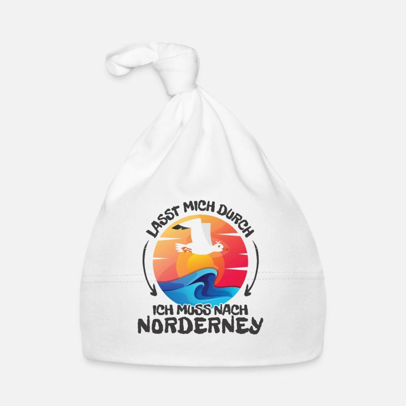 Lasst mich durch nach Norderney Möwe Sonne Strand Baby Bio-Mütze