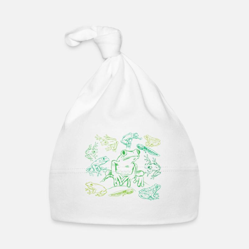 Tadpole Frog Toad Collage Frog Lovers Organic Baby Cap