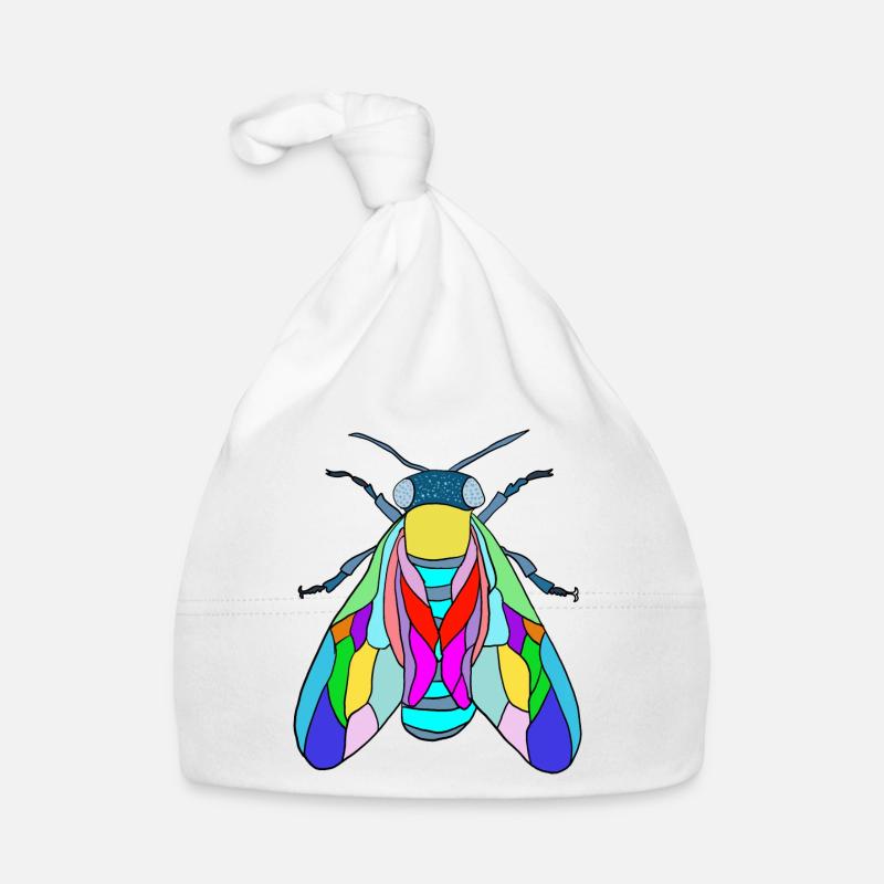 Fliege - Baby Bio-Mütze - Weiß
