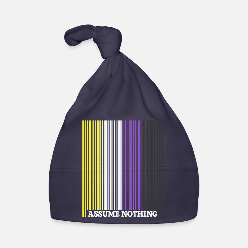 Code à barres Nonbinary Flag Enby Genderqueer LGBT Bonnet bio Bébé