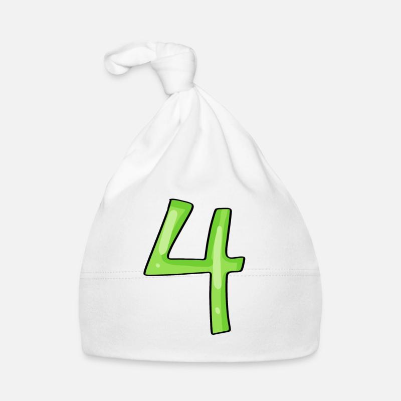 Chiffre 4 Vert Bonnet bio Bébé