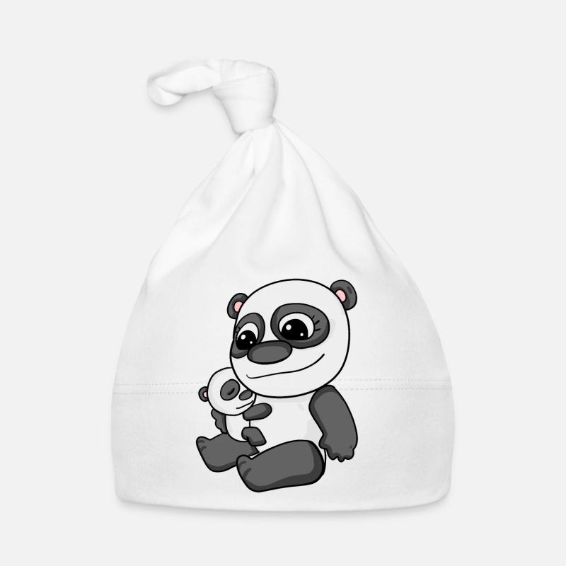 Panda avec bébé - Panda avec enfant Bonnet bio Bébé