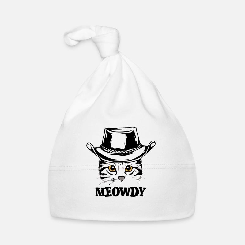Meowdy Chat Mashup Between Meow and Howdy Bonnet bio Bébé