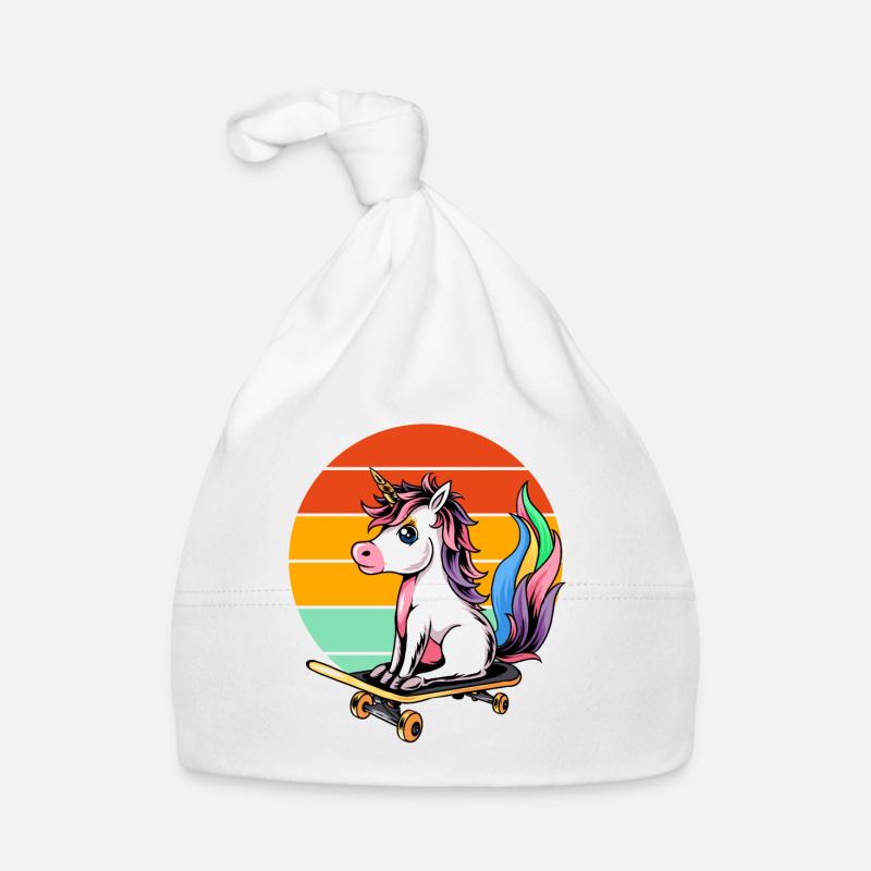 Licorne Skateboard Retro Bonnet bio Bébé