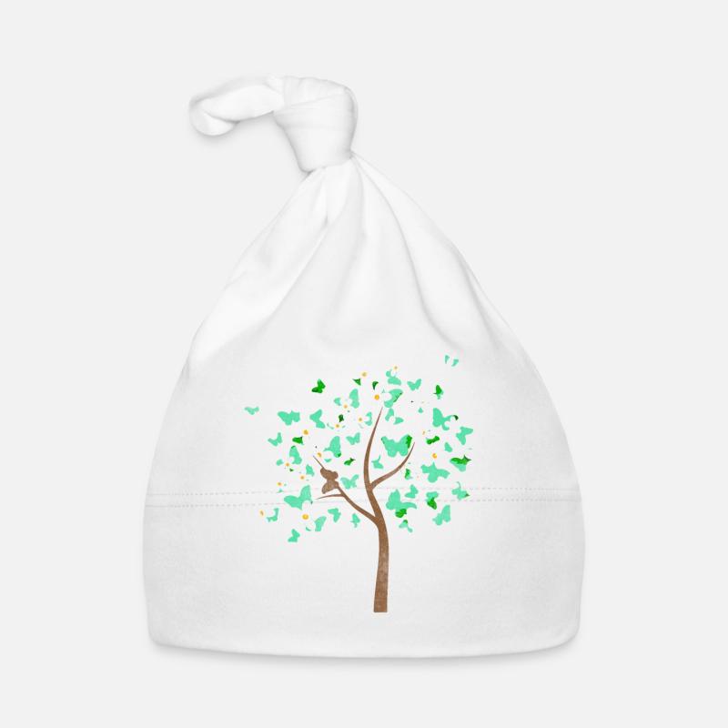 Butterfly tree with schmettetlingen Organic Baby Cap