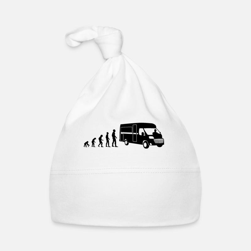 Camping Camper Motorhome Van Evolution Gift Organic Baby Cap