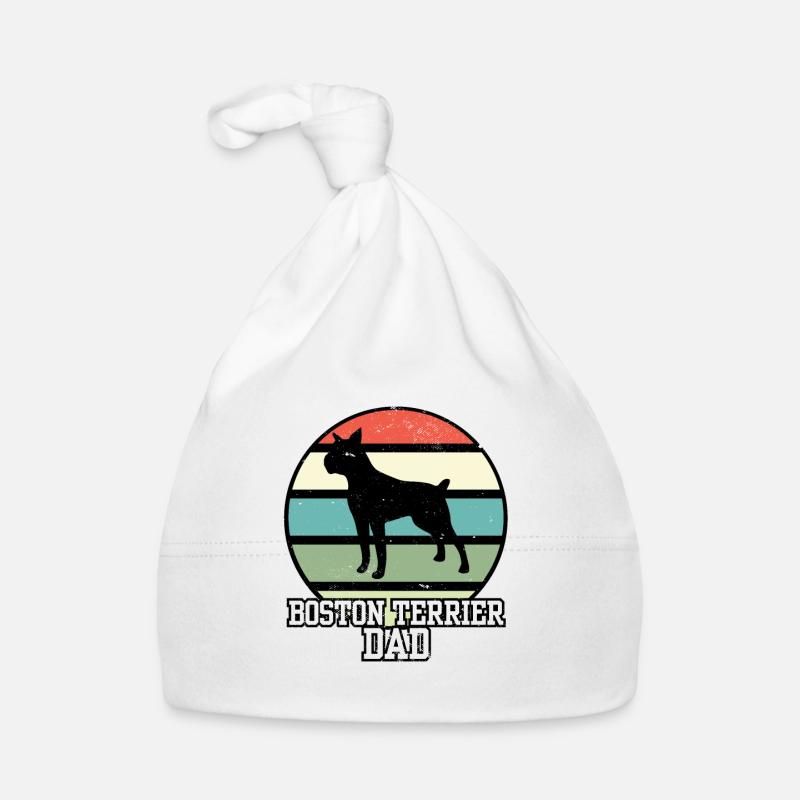 Boston Terrier Dad I Retro Boston Terrier Dad Baby Bio-Mütze