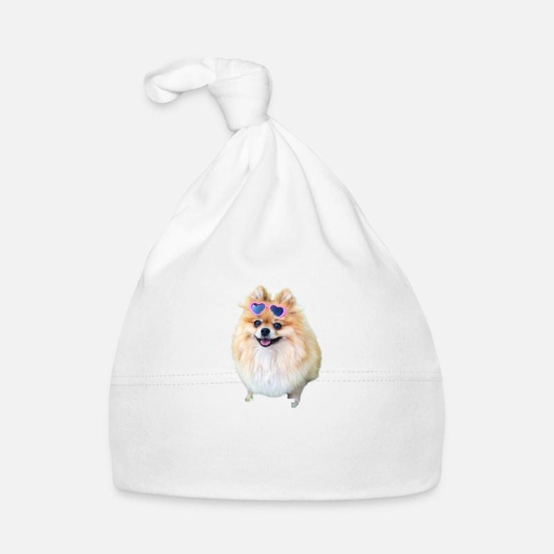 Lustiger Zwerg Spitz Hund Geschenke Süßer kleiner Baby Bio-Mütze