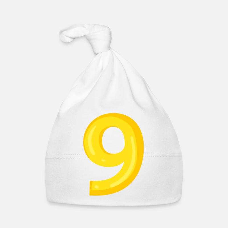 9 gelb - Baby Bio-Mütze - Weiß