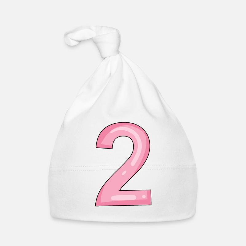 2 rosa Baby Bio-Mütze