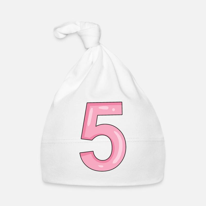 5 Pink Organic Baby Cap