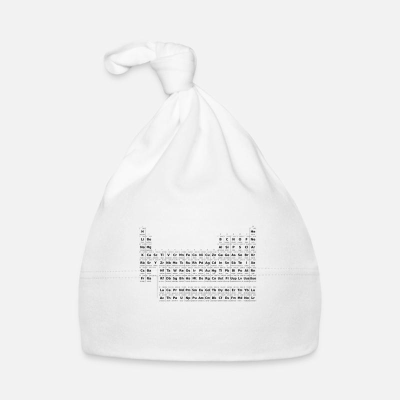 Tableau périodique - Bonnet bio Bébé - blanc