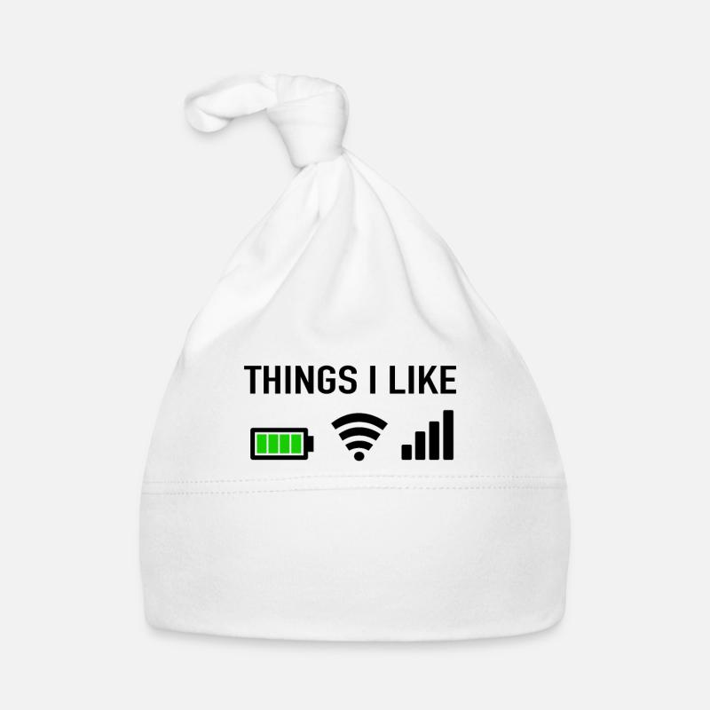 Things I Like - Programmierer Gamer Computer Nerd - Baby Bio-Mütze - Weiß