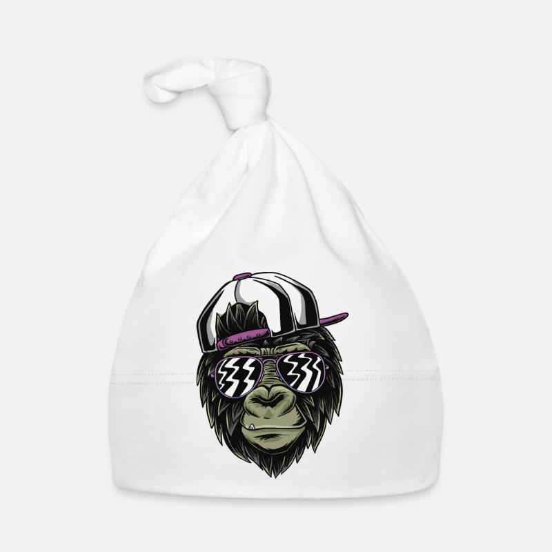 Monkey cool - Baby Bio-Mütze - Weiß