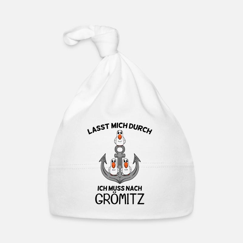 Grömitz Ostsee Spruch Geschenk Baby Bio-Mütze