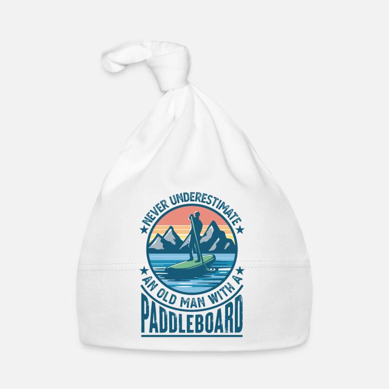 Alter Mann mit Paddleboard Paddleboarding Geschenk Papa Baby Bio-Mütze