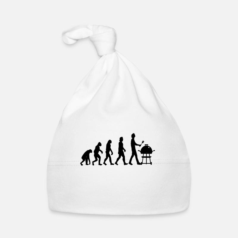 Grillen Evolution - Baby Bio-Mütze - Weiß