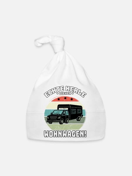ICH WILL IN DIE NATUR ABER NUR MIT WOHNWAGEN - Baby Bio-Mütze - Weiß - Vorne