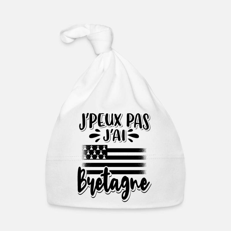 Breton Bretonne Humour - Bonnet bio Bébé - blanc