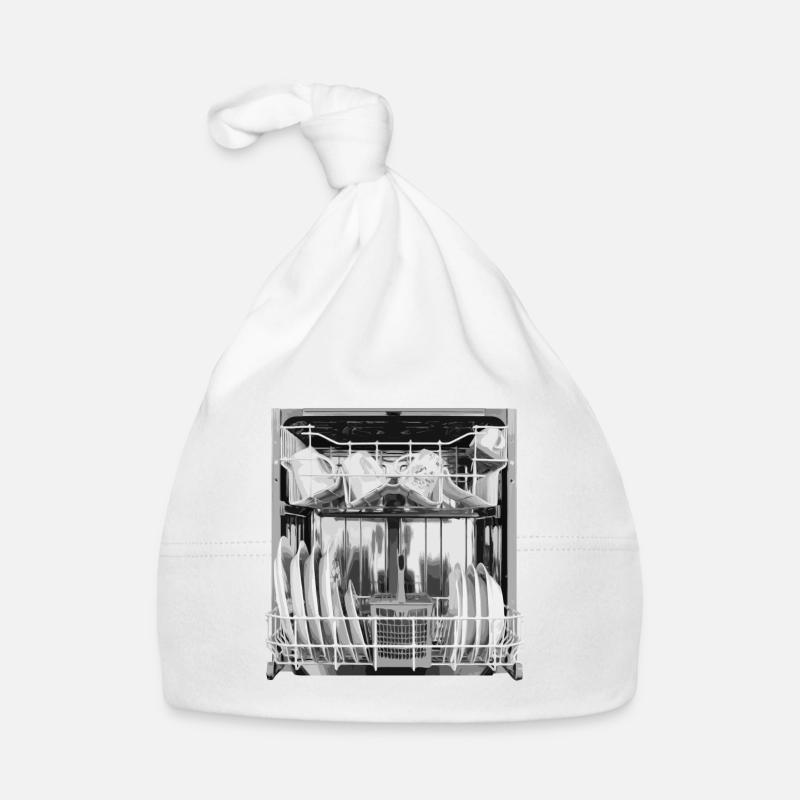 Lave-vaisselle costume drôle carnaval Halloween - Bonnet bio Bébé - blanc