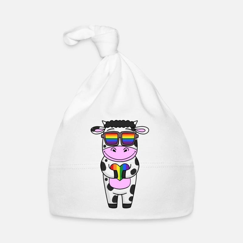 Vache Arc-en-ciel Bonnet bio Bébé