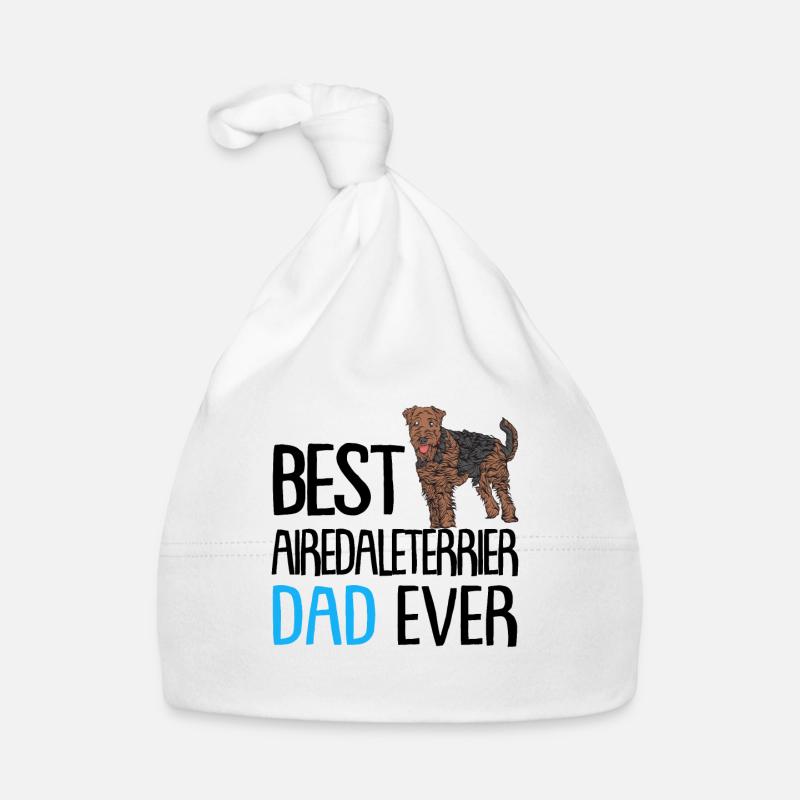 Airedale Terrier - Baby Bio-Mütze - Weiß