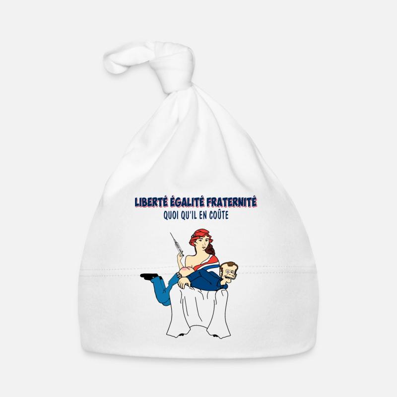 Passe sanitaire, pass sanitaire, manifester - Bonnet bio Bébé - blanc
