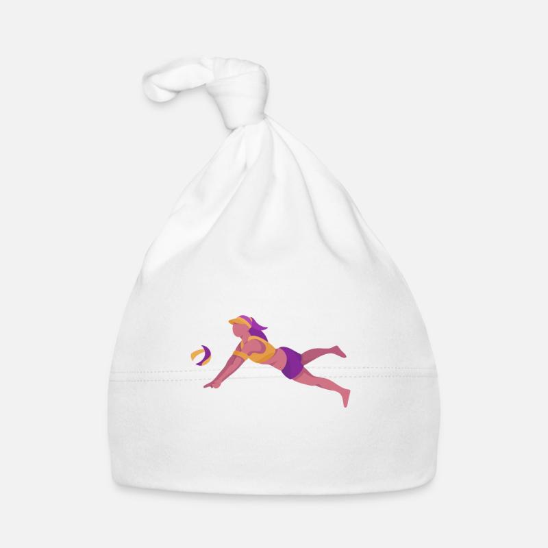 Volley volley beach volley plage Sport - Bonnet bio Bébé - blanc