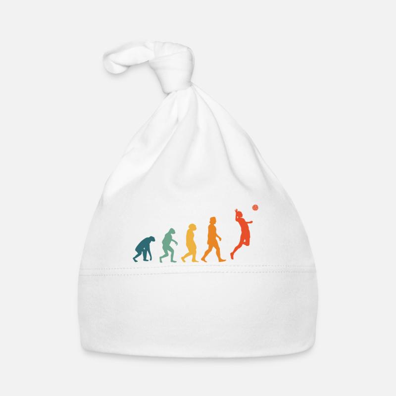 Volleyball Evolution Retro Volleyball Player Organic Baby Cap