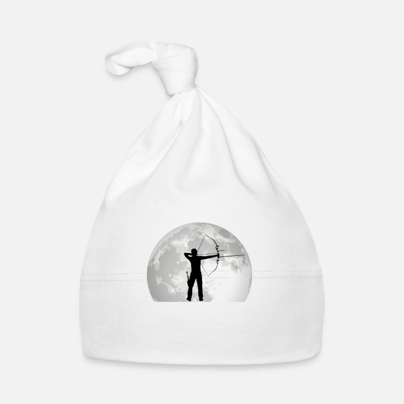 Arc-en-ciel Lune Flèche et arc - Bonnet bio Bébé - blanc