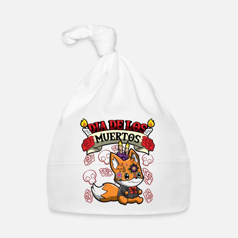 Dia De Los Muertos Animals Fox Bonnet bio Bébé