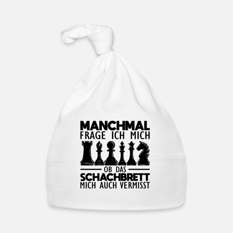 Schach - Baby Bio-Mütze - Weiß