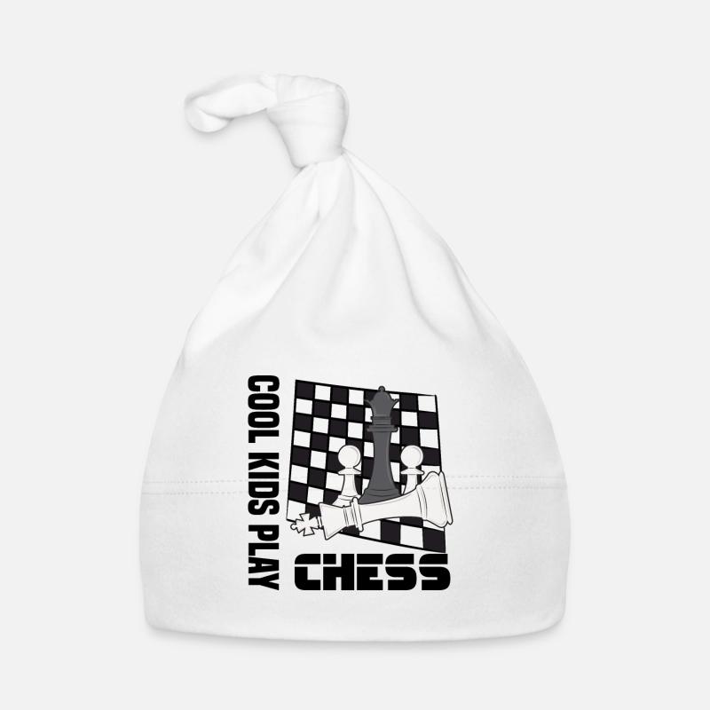 Échecs - Bonnet bio Bébé - blanc