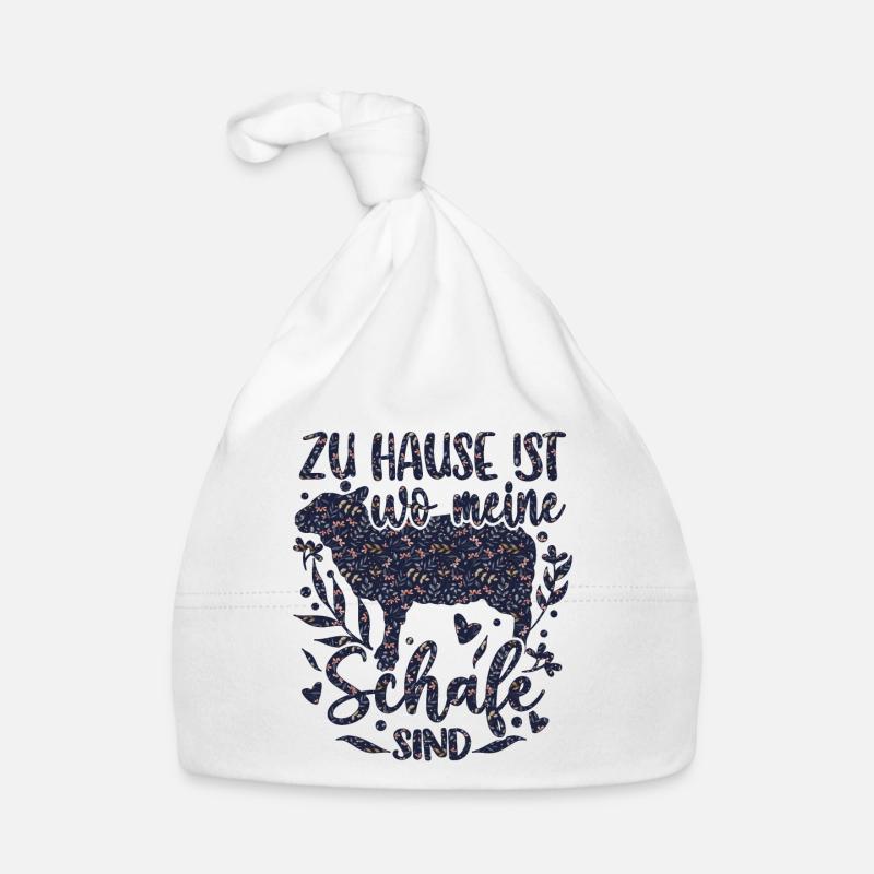 Schaf Schafe Schäferei Schäferin - Baby Bio-Mütze - Weiß