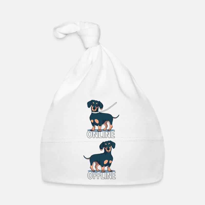 Teckel avec laisse et drôle de sort canin Bonnet bio Bébé