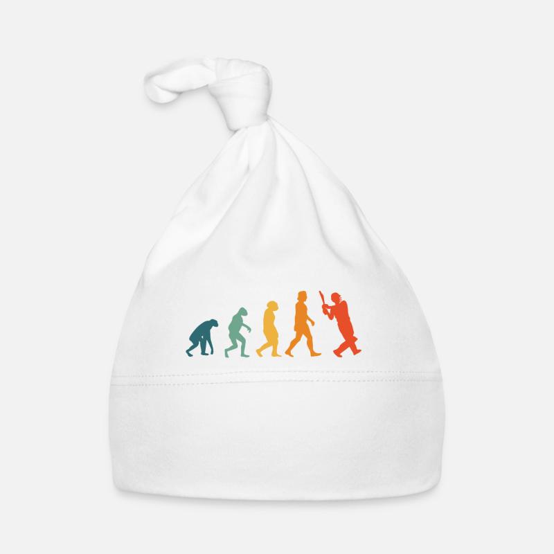 Cricket Evolution Retro Cricketer - Organic Baby Cap - white