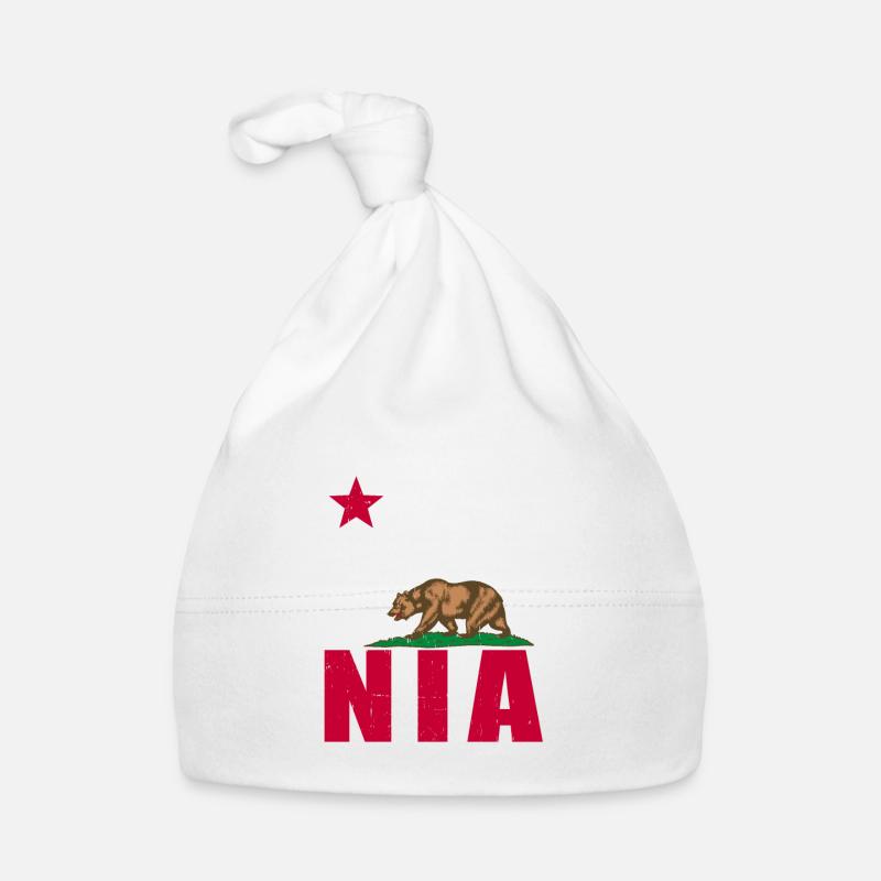 California State Flag Bear - Bonnet bio Bébé - blanc