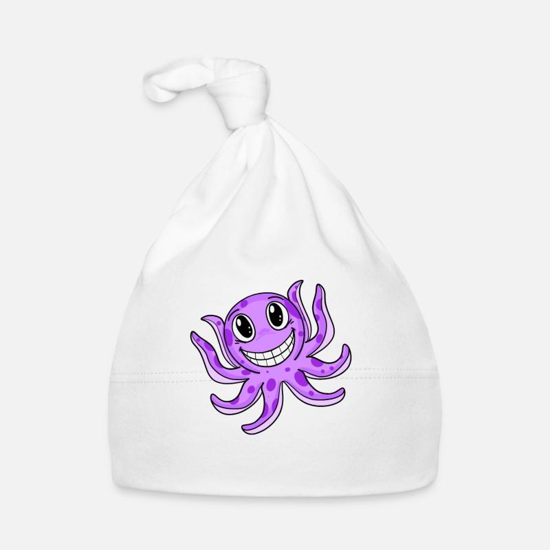 Poulpes - Bonnet bio Bébé - blanc