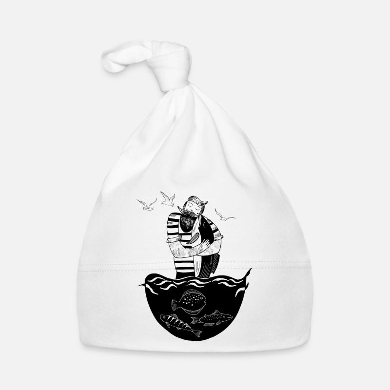 Sailor with fish Organic Baby Cap