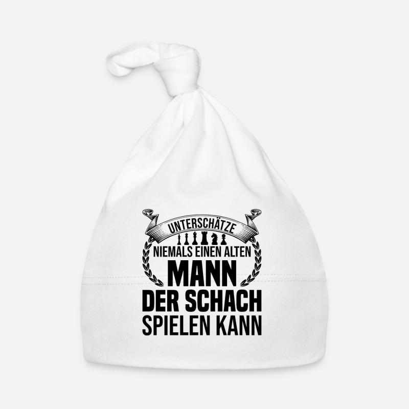 Schach - Baby Bio-Mütze - Weiß