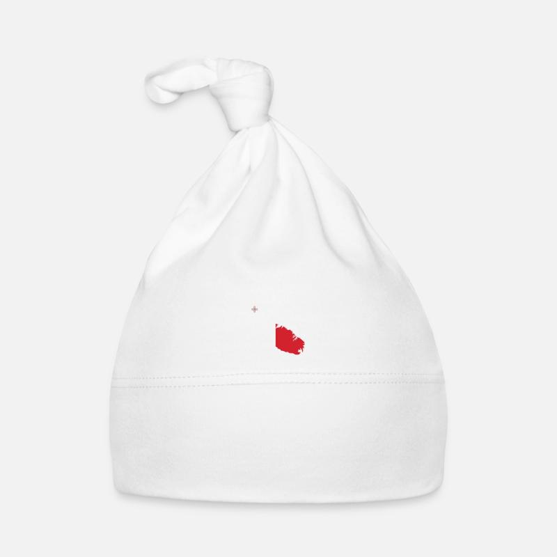 Malte Battements de cœur Drapeau Vintage Malte - Bonnet bio Bébé - blanc