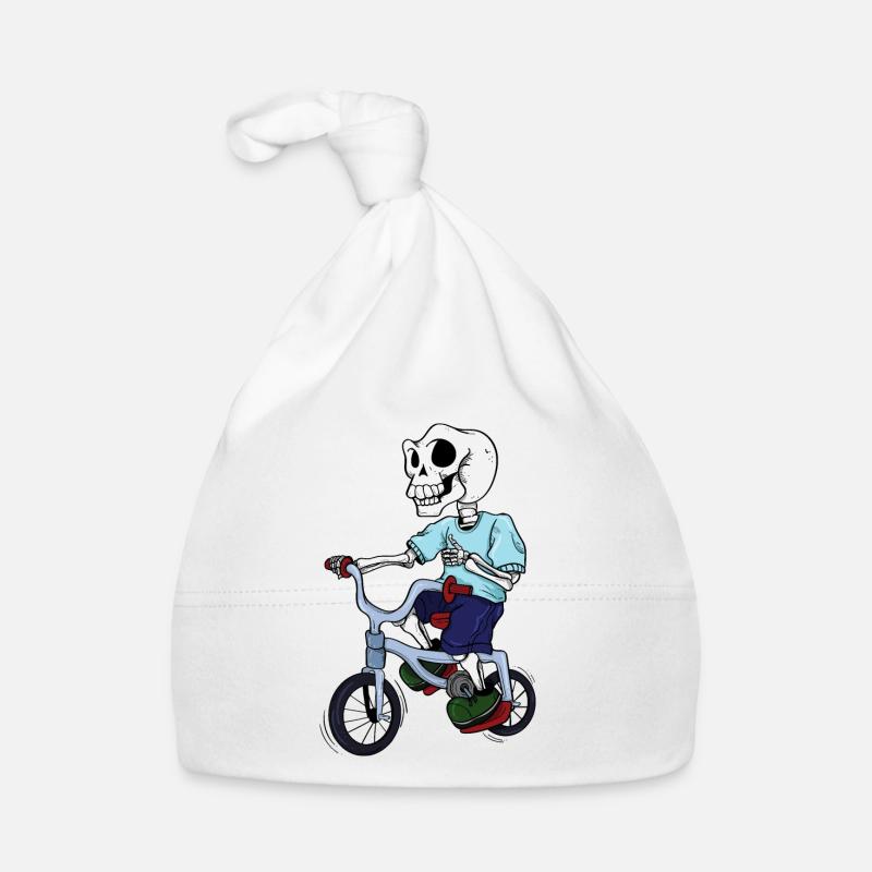 Skeleton Skull Bicycle Gift Organic Baby Cap