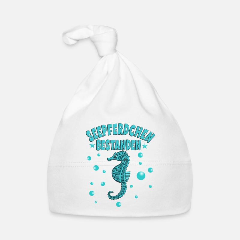 Seepferdchen bestanden für einen Baby Bio-Mütze