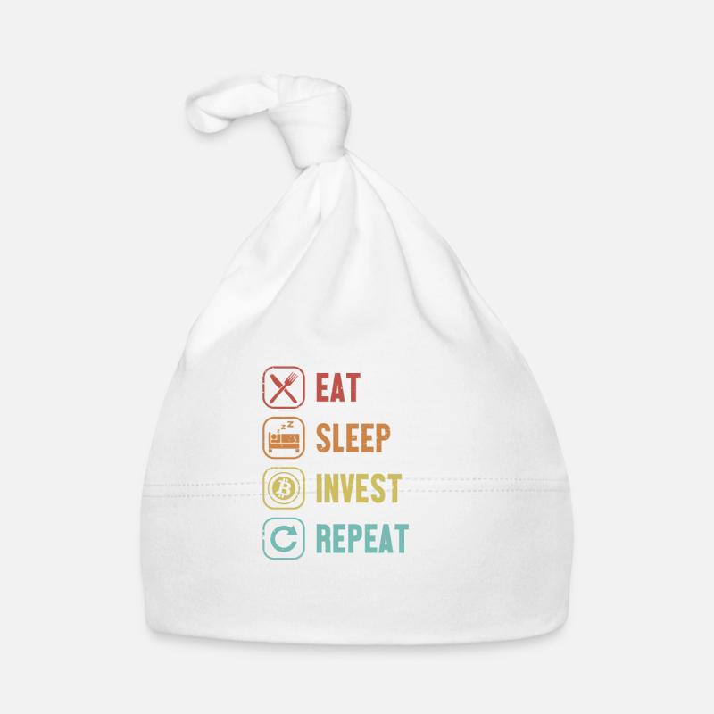 Eat Sleep Invest Repeat Cryptocurrency Organic Baby Cap