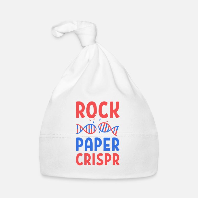 Rock Paper Crispr Professeur de biologie de manipulation génétique - Bonnet bio Bébé - blanc