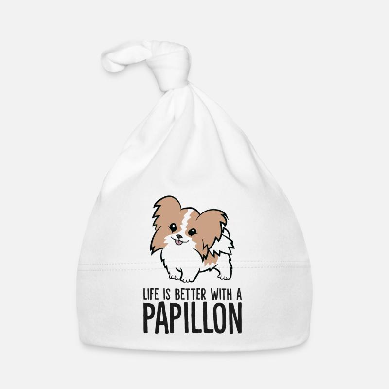 Life Is Better With A Papillon Organic Baby Cap