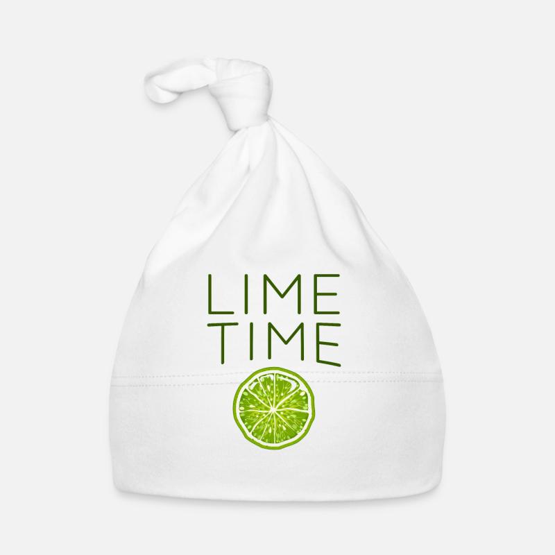 Limette - Baby Bio-Mütze - Weiß