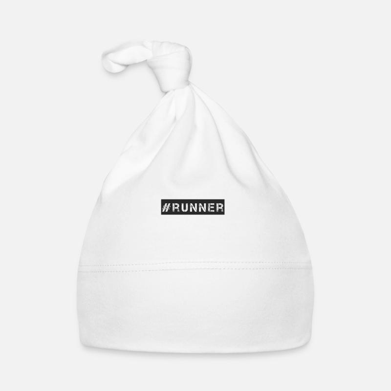 Course à pied - #runner - Bonnet bio Bébé - blanc