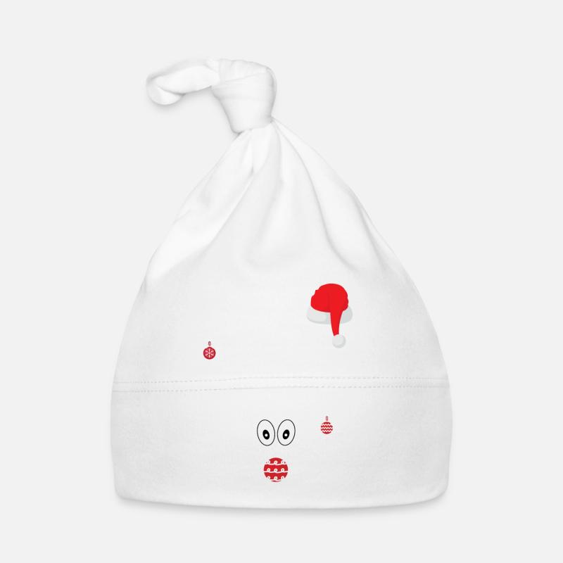 Renne Cadeau de Noël Noël Rudolf - Bonnet bio Bébé - blanc