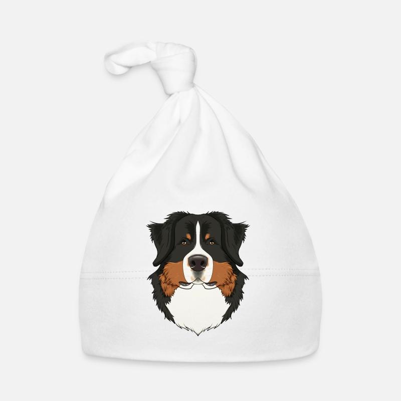 Amateur de bouvier bernois I Amoureux des chiens Bernois - Bonnet bio Bébé - blanc
